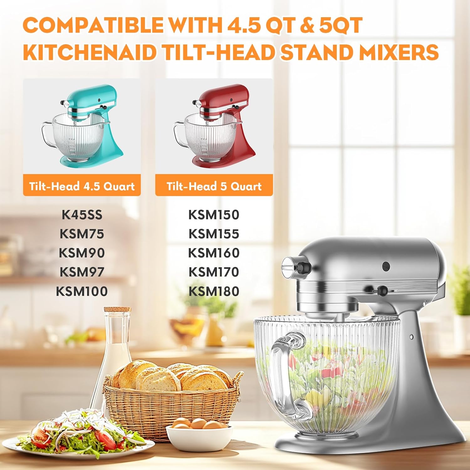 GVODE Glass Bowl for Kitchenai - Kitchen Appliances Kitchenaid review and price
