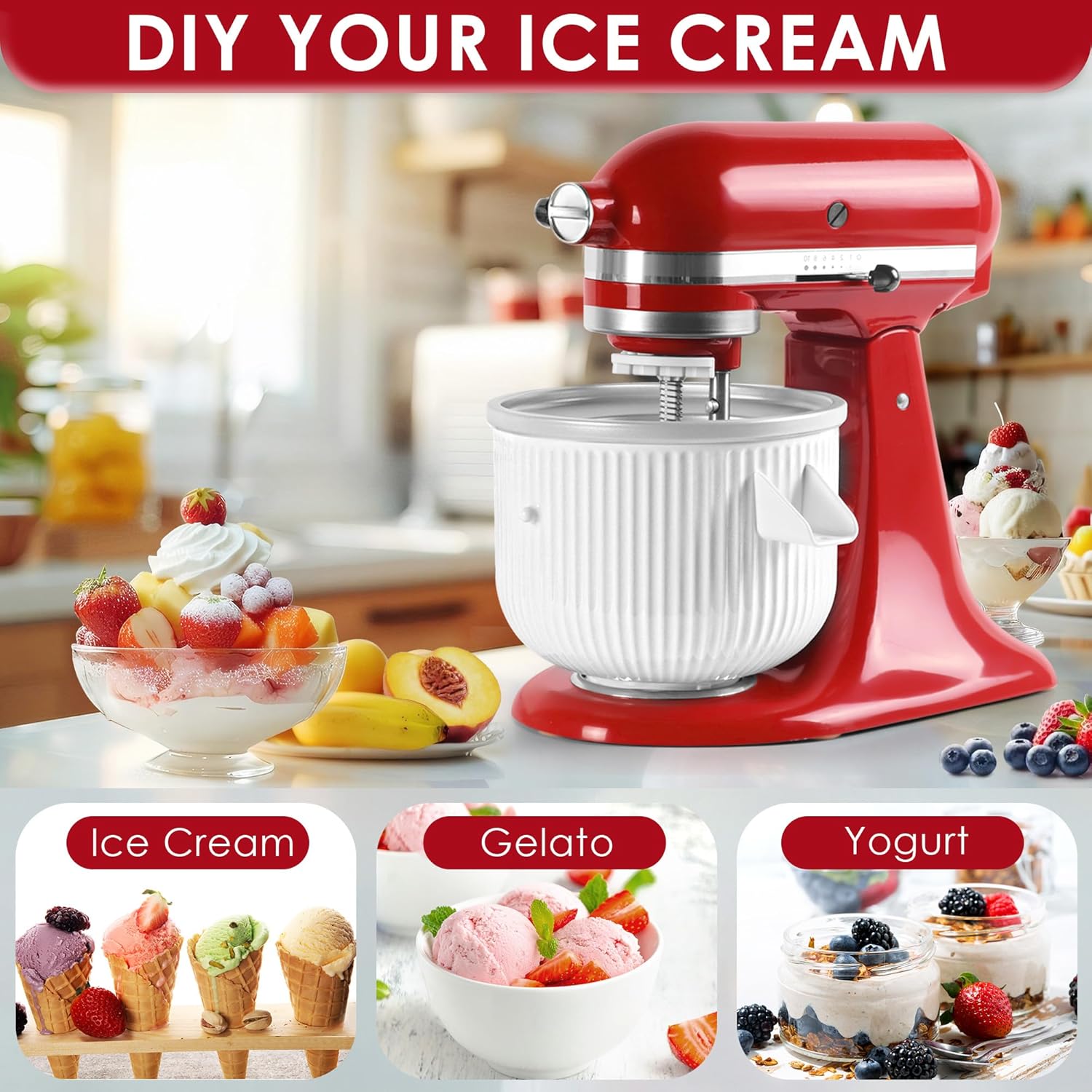 Ice Cream Maker Attachment for - Kitchen Appliances Kitchenaid review and price