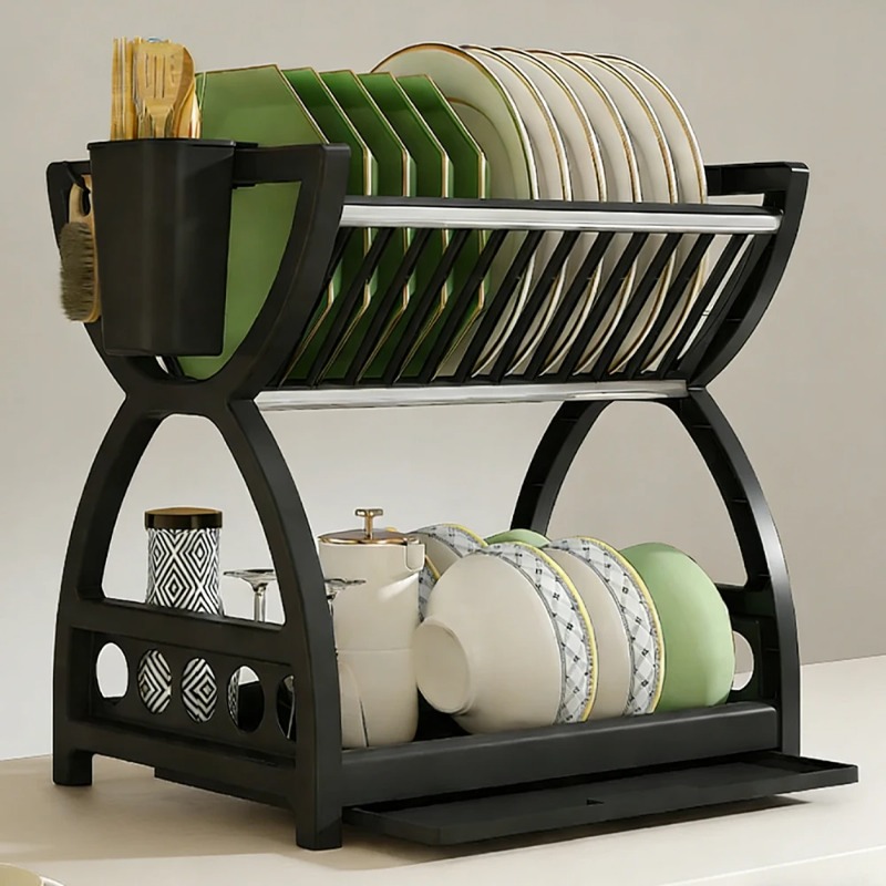 2 Tier Dish Drying Rack Kitche - Kitchen Appliances Storage review and price